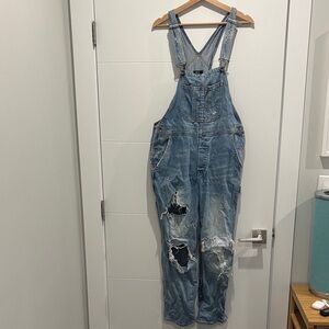 BDG Light Blue Denim Overalls
